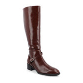 Journee Collection Womens Ivie Stacked Heel Zip Riding Boots