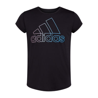 Adidas Big Girls Round Neck Short Sleeve Graphic T Shirt