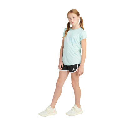 adidas Big Girls Round Neck Short Sleeve Graphic T-Shirt