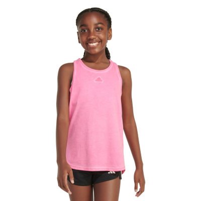 adidas Big Girls Embroidered Crew Neck Tank Top