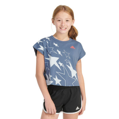 adidas Big Girls Crew Neck Sleeveless Graphic T-Shirt