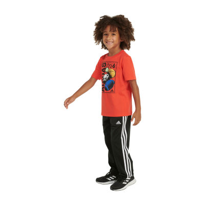 adidas Little Boys Crew Neck Short Sleeve Graphic T-Shirt