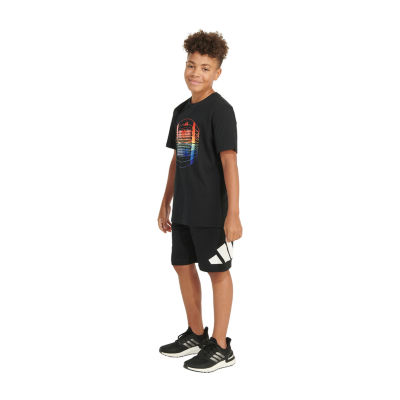 adidas Little Boys Crew Neck Short Sleeve Graphic T-Shirt