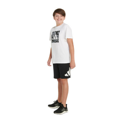 adidas Big Boys Round Neck Short Sleeve Graphic T-Shirt