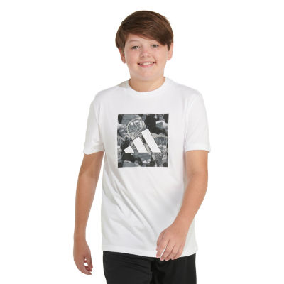 adidas Big Boys Round Neck Short Sleeve Graphic T-Shirt