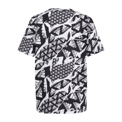 adidas Big Boys Embroidered Crew Neck Short Sleeve Graphic T-Shirt