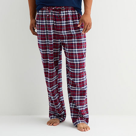 St. John's Bay Mens Flannel Big And Tall Pajama Pants In Red