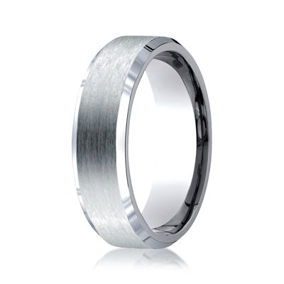 Mens Titanium Satin Center 7mm Wedding Band