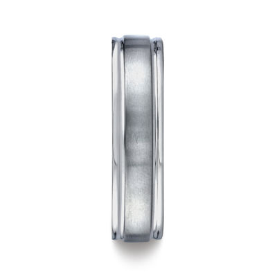  Mens Titanium Satin Center 6mm Wedding Band