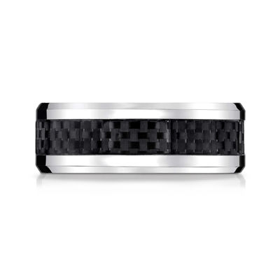 Mens Cobalt with Carbon Fiber Inlay 8mm Wedding Band, Color White JCPenney