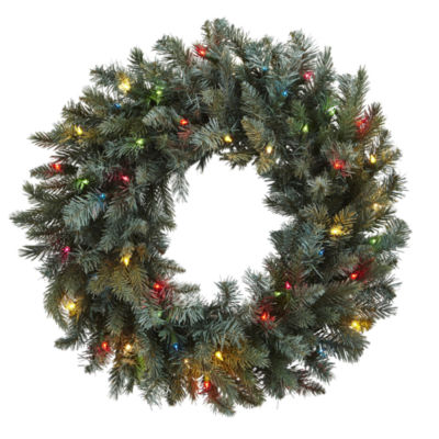 Nearly Natural 30in Lighted Indoor Wreath