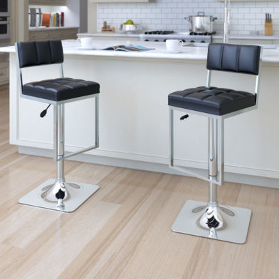 Square Tufted Adjustable 2pc. Bar Stool JCPenney