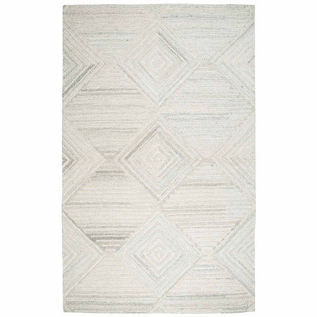 Rizzy Home Suffolk Collection Brianna Diamond Rectangular Rugs, One Size, White