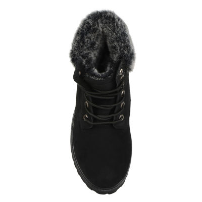 Lugz Womens Convoy Fur Block Heel Lace Up Boots JCPenney