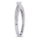 Promise My Love Womens 1/10 CT. T.W. Mined White Diamond Sterling Silver Round Promise Ring