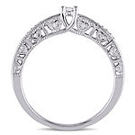 Promise My Love Womens 1/10 CT. T.W. Mined White Diamond Sterling Silver Round Promise Ring