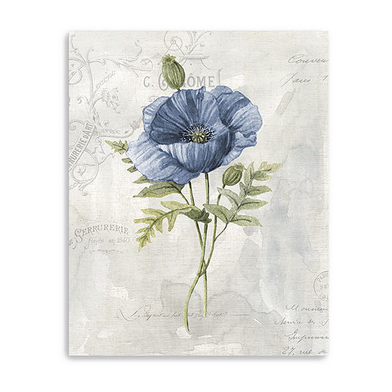 Blue Linen Poppy Canvas Art