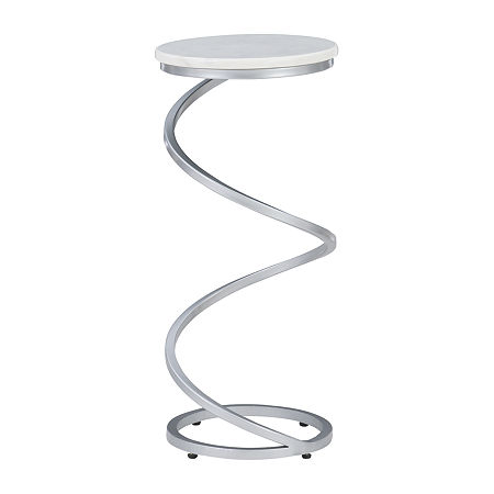 Brien Spiral End Table, One Size, White