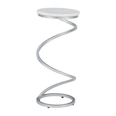 Brien Spiral End Table, One Size, White