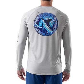 Guy Harvey Mens Crew Neck Long Sleeve Graphic T-Shirt, Color