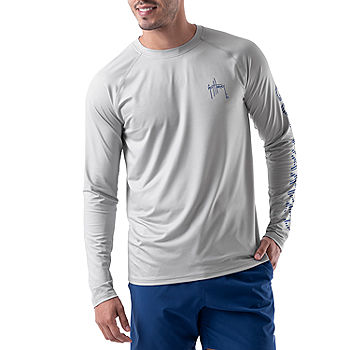 Guy Harvey Mens Crew Neck Long Sleeve Graphic T-Shirt, Color: Microchip -  JCPenney