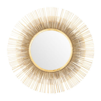 Safavieh Weslon Wall Mount Round Decorative Wall Mirror, Color Black