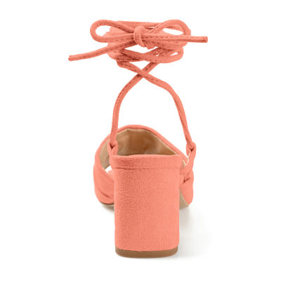 Journee Collection Felisity Womens Round Open Toe Block Heel Pumps