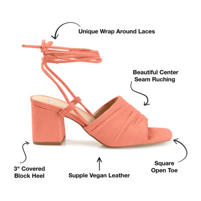 Journee Collection Felisity Womens Round Open Toe Block Heel Pumps