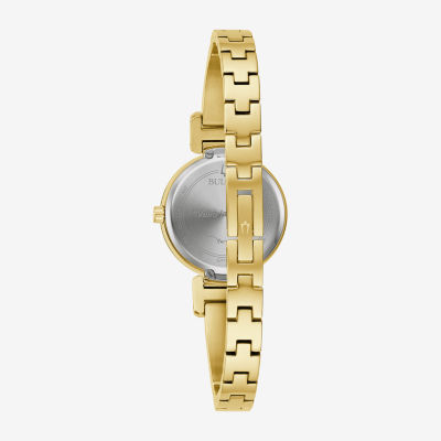 Bulova Marc Anthony Modern Bangle Womens Diamond Accent Gold Tone Stainless Steel Bangle Watch 97p164