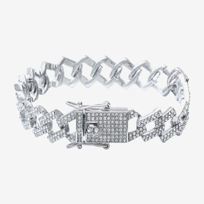 Mens Stainless Steel Solid 8 1/2 Inch Link Bracelet