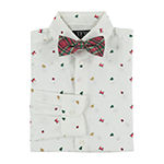 TFW Little & Big Boys Point Collar Long Sleeve Shirt + Tie Set