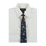 TFW Little & Big Boys Point Collar Long Sleeve Shirt + Tie Set