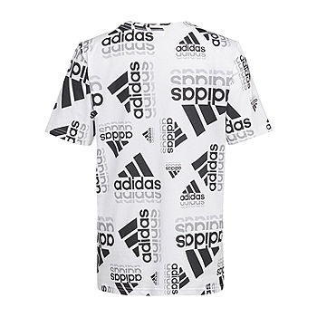 adidas Boys Crew Neck Short Sleeve Graphic T-Shirt, Color: White - JCPenney