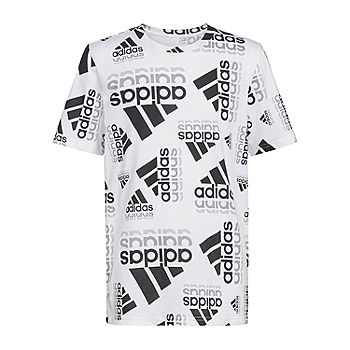 bijwoord server Charles Keasing adidas Boys Crew Neck Short Sleeve Graphic T-Shirt, Color: White - JCPenney