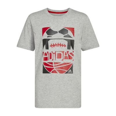adidas Boys Crew Neck Short Sleeve Graphic T-Shirt