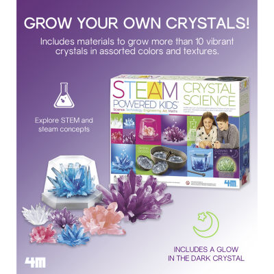 Toysmith 4M Deluxe Crystal Growing Combo Steam Science Kit - DIY Geology, Chemistry, Art STEM Toys Gift For Kids & Teens ,Boys & Girls
