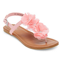 Mixit Womens Athena Adjustable Strap Flat Sandals, 5 Medium, Pink