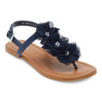 Mixit Womens Athena Adjustable Strap Flat Sandals, 5 Medium, Blue