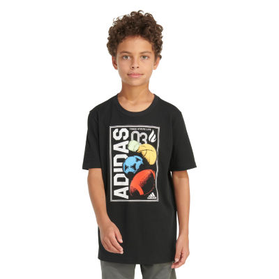 adidas Big Boys Crew Neck Short Sleeve Graphic T-Shirt