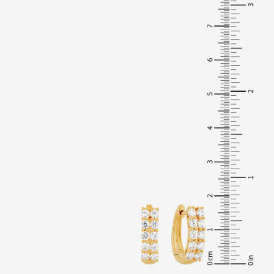 (H-I / Si2) 1 CT. T.W. Lab Grown White Diamond 10K Gold 15.3mm Hoop Earrings