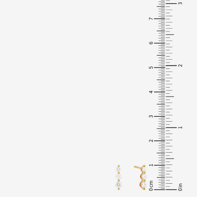 (H-I / Si2) 3-Stone 1/3 CT. T.W. Lab Grown White Diamond 10K Gold Drop Earrings