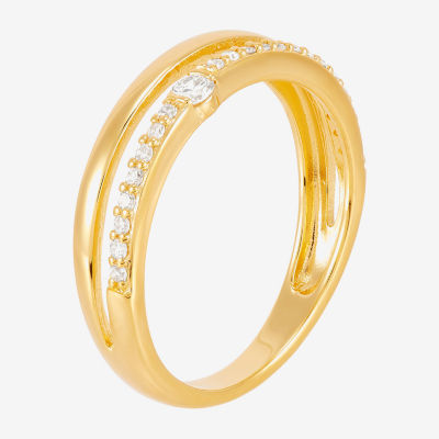 (H-I / Si1-Si2) 1/5 CT. T.W. Lab Grown White Diamond 14K Gold Over Silver Sterling Band