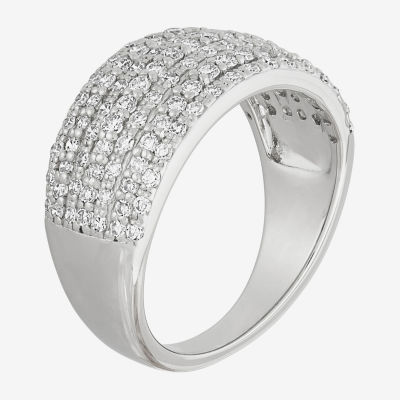 (H-I / Si2) 2.5MM 1 CT. T.W. Lab Grown Diamond Sterling Silver Band