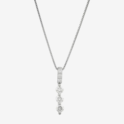 (H-I / Si1) Womens 1/4 CT. T.W. Lab Grown White Diamond Sterling Silver Pendant Necklace