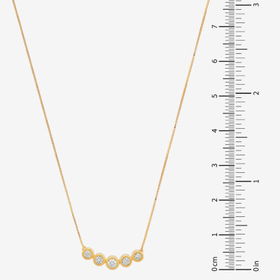 (H-I / Si1) Womens 1/4 CT. T.W. Lab Grown White Diamond 14K Gold Over Silver Sterling Silver Pendant Necklaces