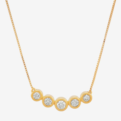 (H-I / Si1) Womens 1/4 CT. T.W. Lab Grown White Diamond 14K Gold Over Silver Sterling Silver Pendant Necklaces