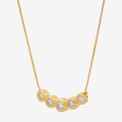 (H-I / Si1) Womens 1/4 CT. T.W. Lab Grown White Diamond 14K Gold Over Silver Sterling Silver Pendant Necklaces