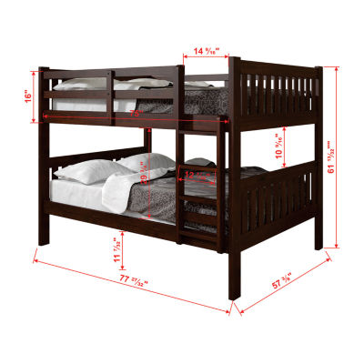 Austin Mission Full over Full Bunk Bed