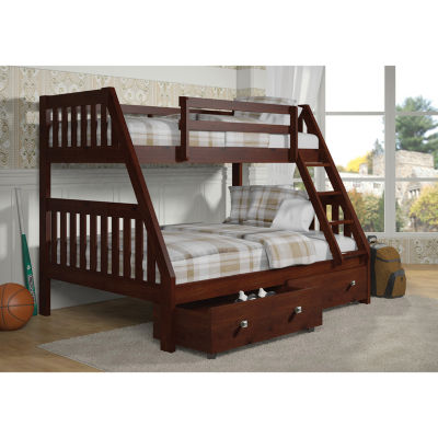 Austin Mission Twin over Full Bunk Bed with Dual Underbed Drawers