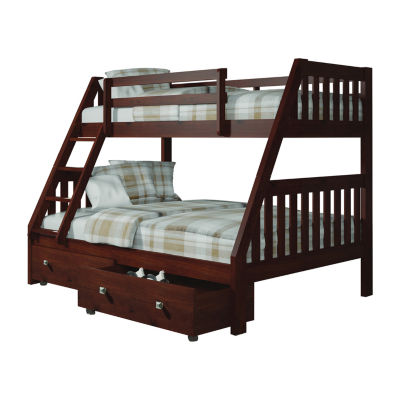 Austin Mission Twin over Full Bunk Bed with Dual Underbed Drawers